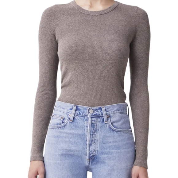 Agolde Tops - Agolde Maya scoop neck long sleeve top